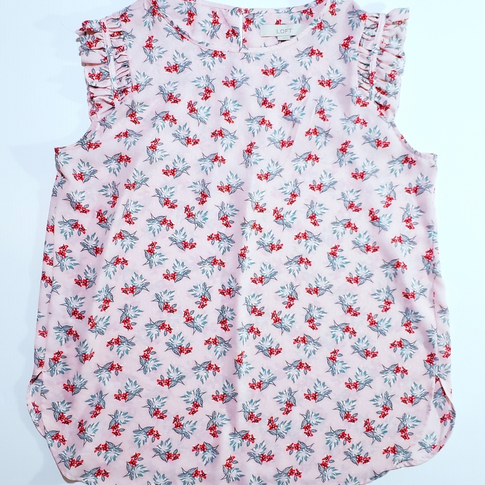 Womens Loft Boho Floral Sleeveless Top